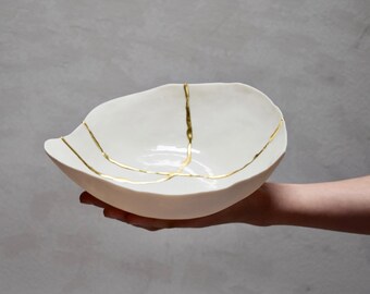 handmade porcelain kintsugi bowl