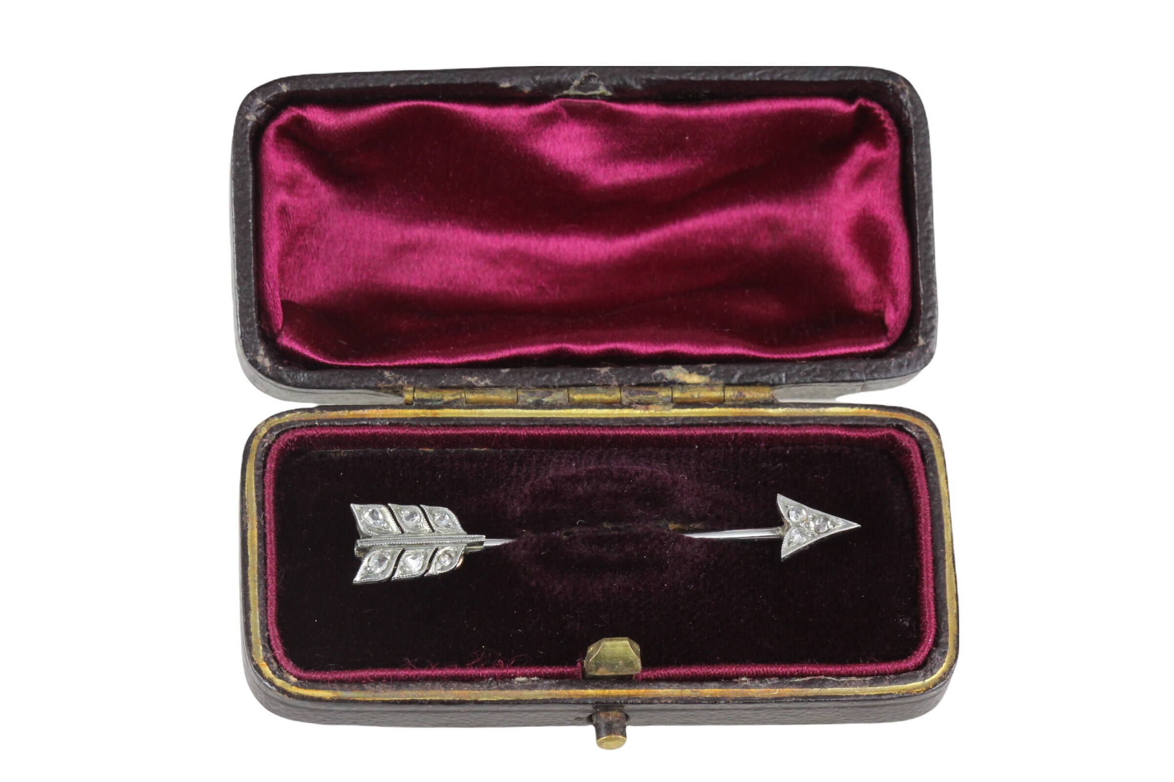 Antique Early 20th Century Diamond Jabot Pin Brooch