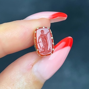 Antique Georgian Gold Cased Carnelian Lady Hope Intaglio Wax Seal Fob Charm