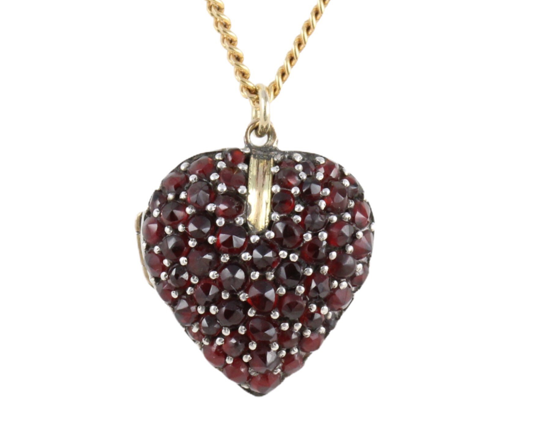 Antique Victorian Silver Gilt Garnet Heart Locket Pendant - Etsy UK