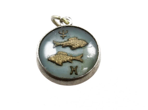 Sterling Silver Pisces Fish Pendant Gem