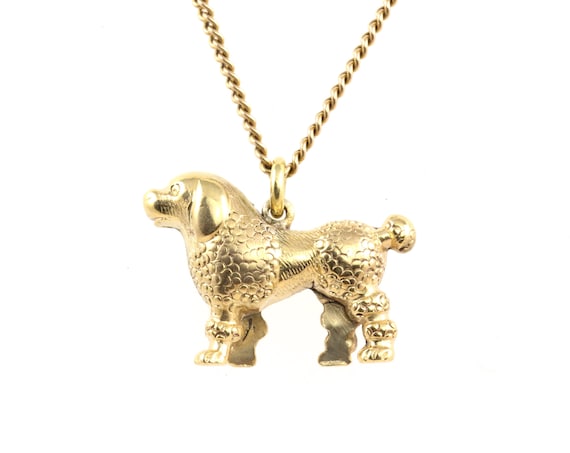 Antique Victorian Gold Poodle Pendant Charm
