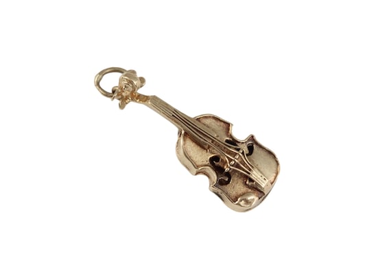 Vintage 9CT Gold Violin Charm Pendant - image 2