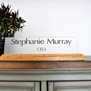 Placa de identificación de escritorio personalizada, placa de nombre de oficina, placa de nombre para escritorio, placa de nombre del consejero escolar, placa de nombre profesional