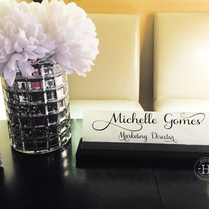 Personalized Name Sign Name Tag for Office Desk Decor Modern Desk Name Plate Unique Office Decor Professional Career Name and Title