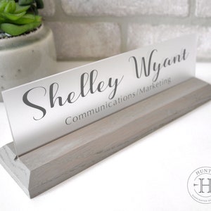 SUN-BLEACHED Rustic desk sign Modern office Unique name tag for Desk Name Plate Teacher Name Plate for Office Professional Name Plaque