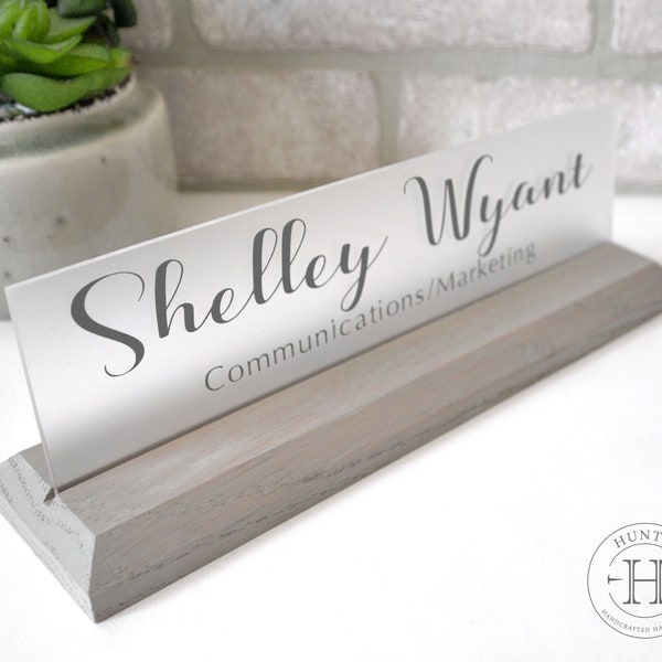 SUN-BLEACHED Rustic desk sign Modern office Unique name tag for Desk Name Plate Teacher Name Plate for Office Professional Name Plaque