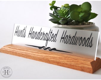 Customized gift for friend, Personalized Name Plate, Company name, Business or Personal Motto, Favorite Quote for desk or office