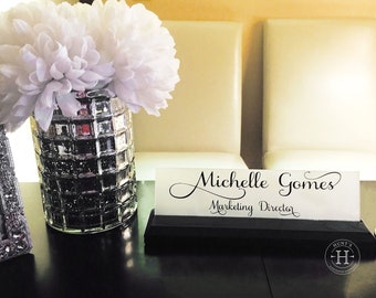 Personalized Name Sign Name Tag for Office Desk Decor Modern Desk Name Plate Unique Office Decor Professional Career Name and Title
