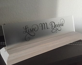 NEW! Sun-Bleached Desk Name Plate!!! Rustic meets Modern!!! Office Name Plate!!!