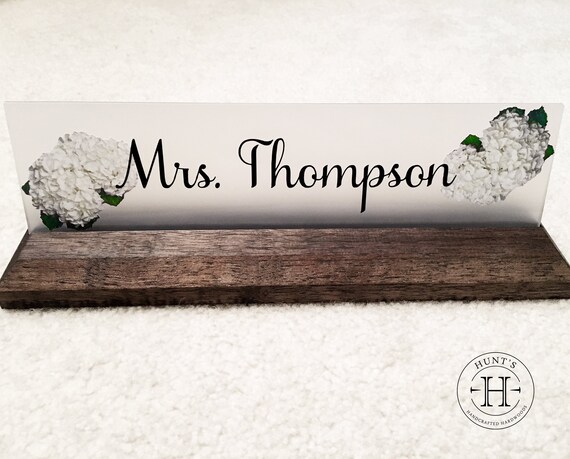 Solid Hardwood Office Plaque Office Desk Name Plate Job Title Etsy