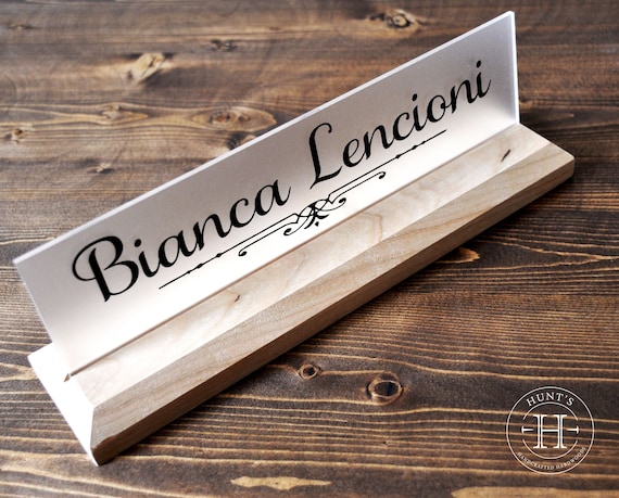 Rustic Desk Sign Modern Office Unique Name Tag Name Plate For Etsy