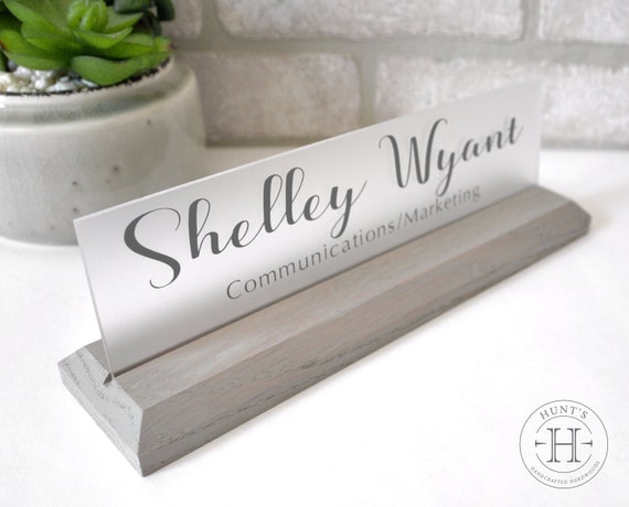 Sun Bleached Rustic Desk Sign Modern Office Unique Name Tag Etsy