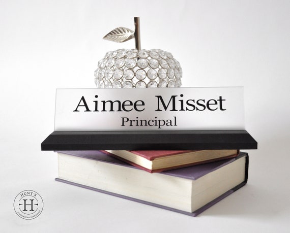 Modern Office Decor Desk Name Plate Teacher Gift For Plaque Sign Customizable