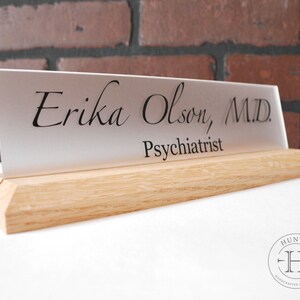 Modern Desk Name Plate Unique Office Decor Office Accessories Professional Personalized Name and Title office sign custom name sign
