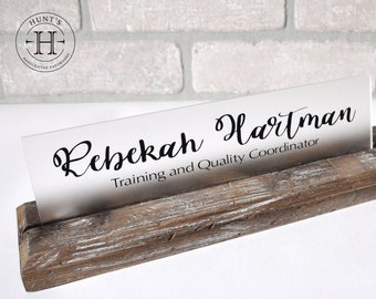 Driftwood, barn wood, Rustic desk name plate, Office Sign Decor, Shabby Chic office Unique Name Tag