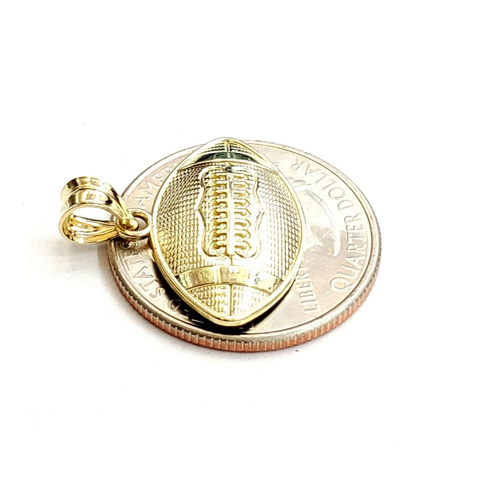 New 10k yellow Gold football Pendant charm sport fine jewelry Etsy
