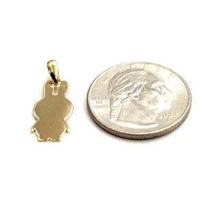 14k yellow Gold Miffy Rabbit Bunny animal Pendant charm Gift fine jewelry 1.1g image 9