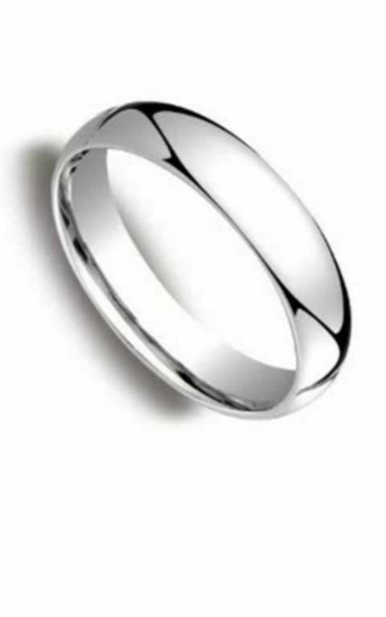 Mens Women Solid 14K White Gold Plain Wedding Ring Band Etsy