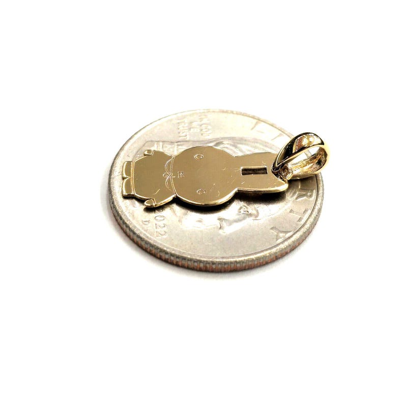 14k yellow Gold Miffy Rabbit Bunny animal Pendant charm Gift fine jewelry 1.1g image 8