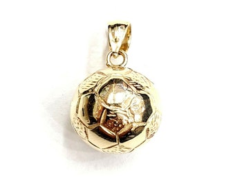 14k 1 Soccer Story With Cleats And Ball Pendant Best Quality Free Gift Box 