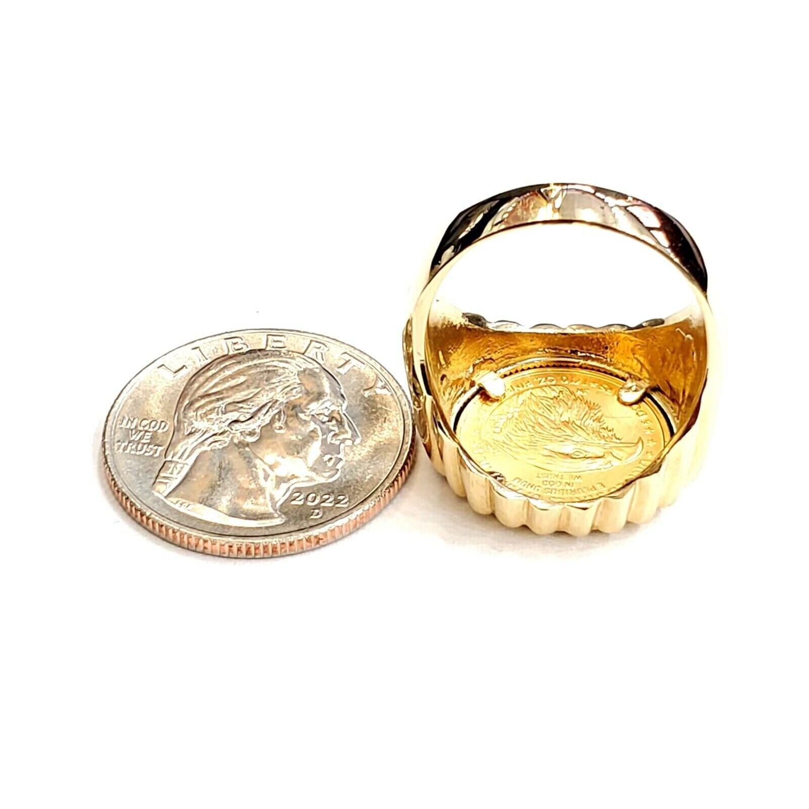14K Gold Men's Coin Ring Size 9.75 15.5g 5 Dollars 1/10 Oz 22k American ...