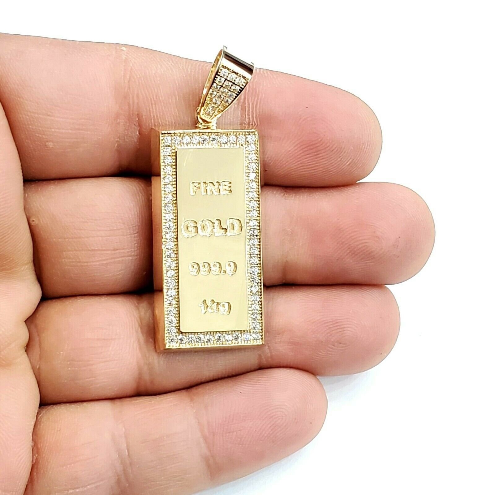 14k Yellow Gold 999.9 fine gold bar brick bar 1kg Pendant Etsy