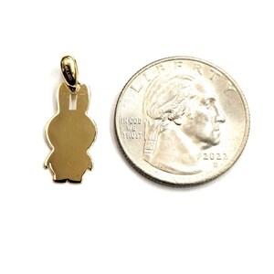 14k yellow Gold Miffy Rabbit Bunny animal Pendant charm Gift fine jewelry 1.1g image 10