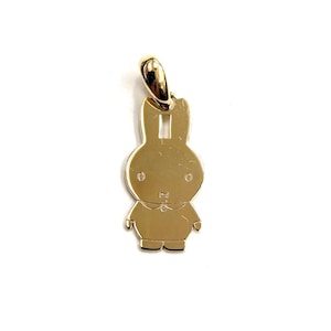 14k yellow Gold Miffy Rabbit Bunny animal Pendant charm Gift fine jewelry 1.1g image 1