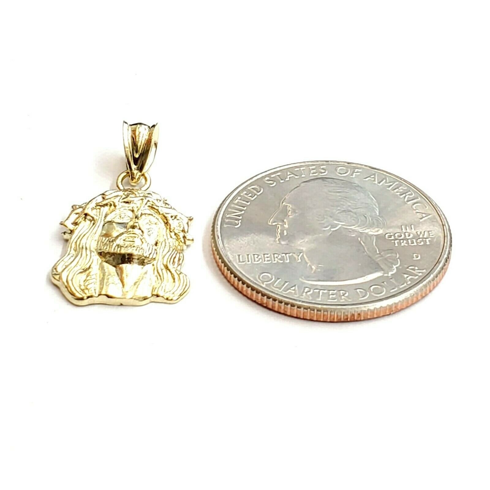 thumbnail image 2 of 14k Gold Filled Micro Jesus Face Pendant With 24 2 of 6