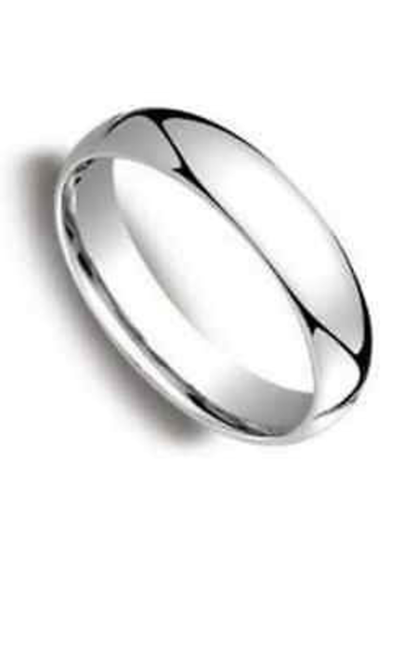 Mens Women Solid 14K White Gold Plain Wedding Band Comfort