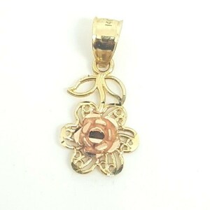 14k gold flower Pendant charm gift fine jewelry for women 1.1g