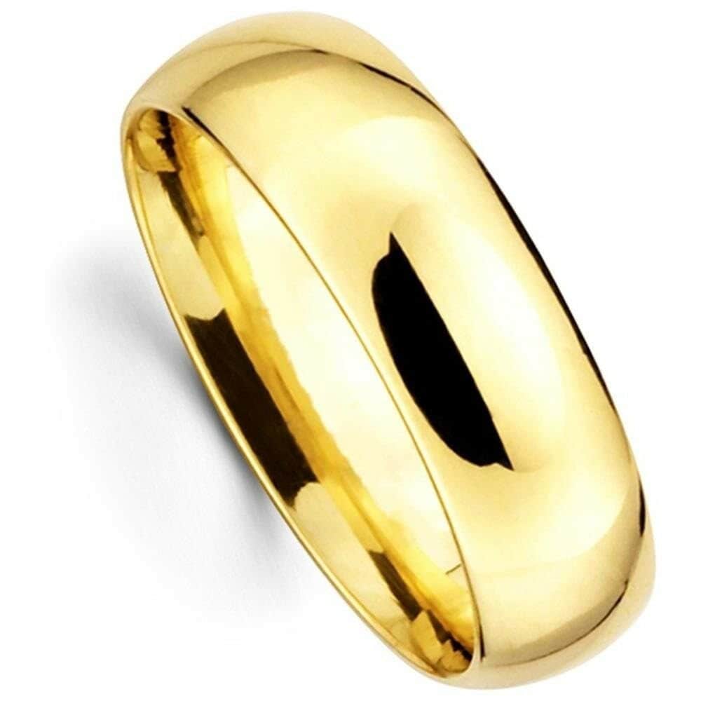 Mens Womens Solid 14K Yellow Gold Plain Wedding Ring Band Etsy