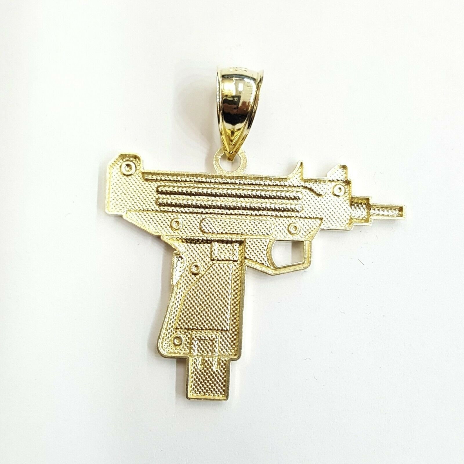 New 10k yellow Gold solid Uzi machine gun Pendant charm fine Etsy