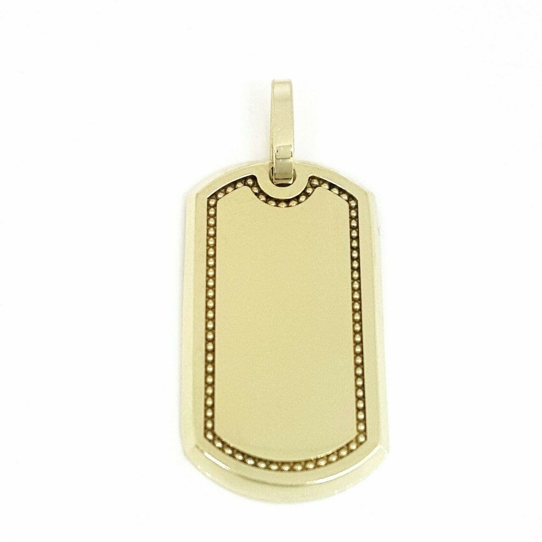 Solid gold dog tag pendant Clearance