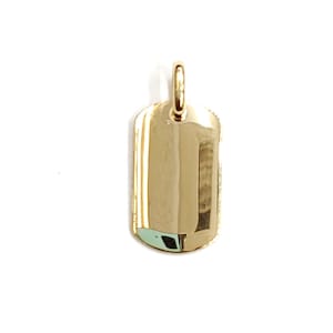 New 14k yellow Gold solid tiny dog tag name tag Pendant charm shiny jewelry 2.3g