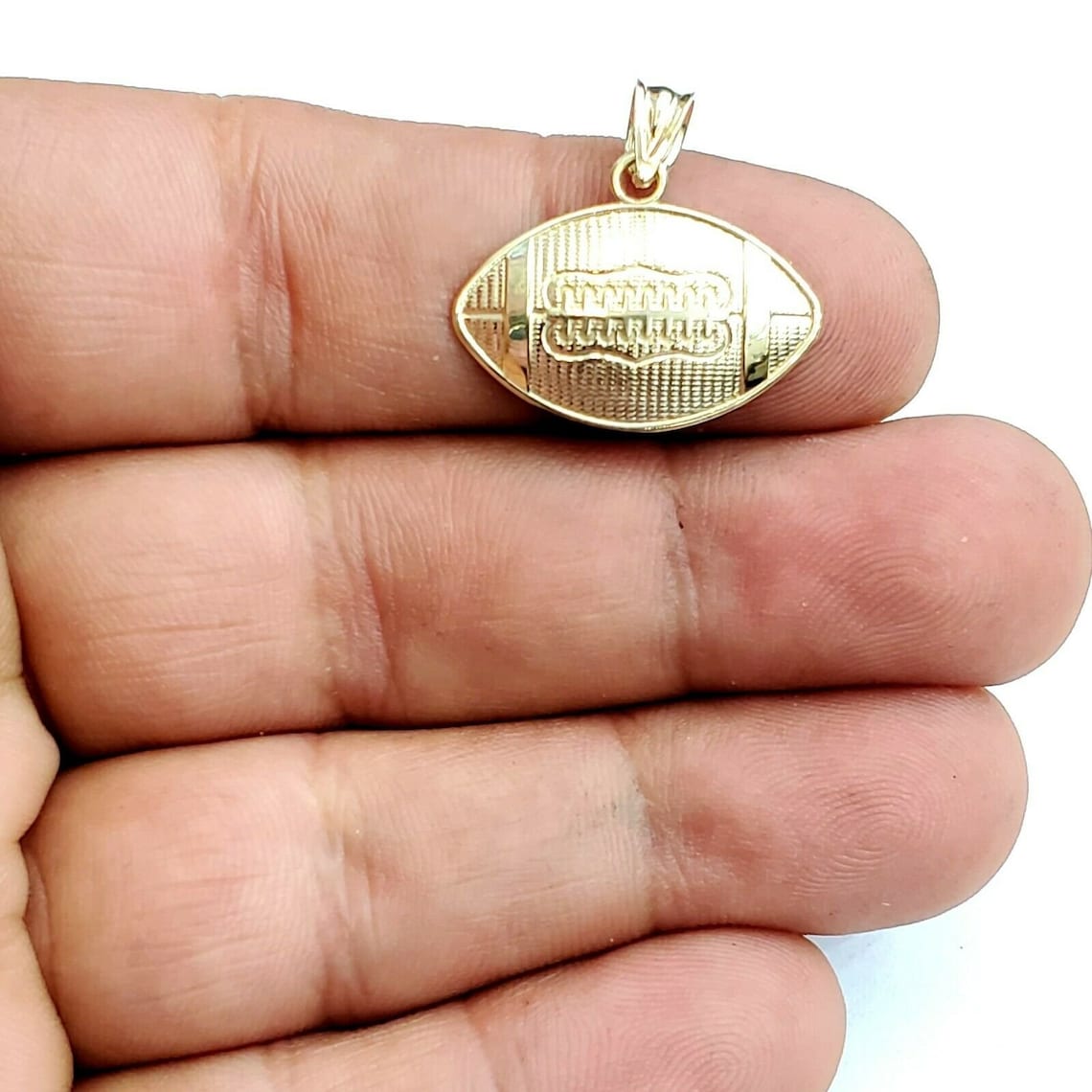 New 10k yellow Gold football Pendant charm sport fine jewelry Etsy
