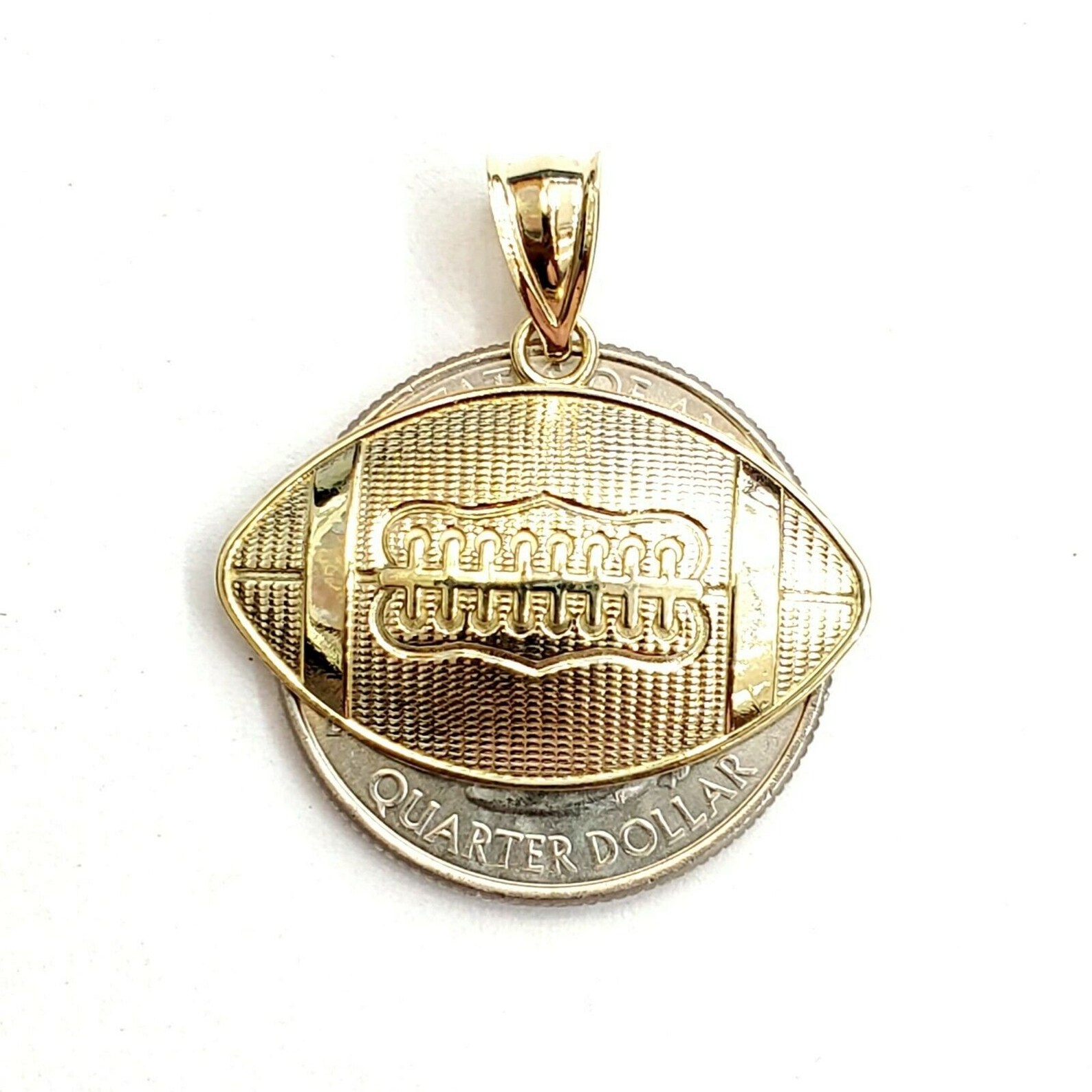 New 10k yellow Gold football Pendant charm sport fine jewelry Etsy