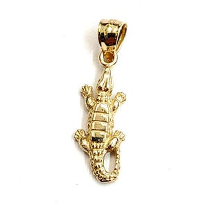 New 14k yellow Gold Alligator crocodile Pendant charm gift fine jewelry 1.1g