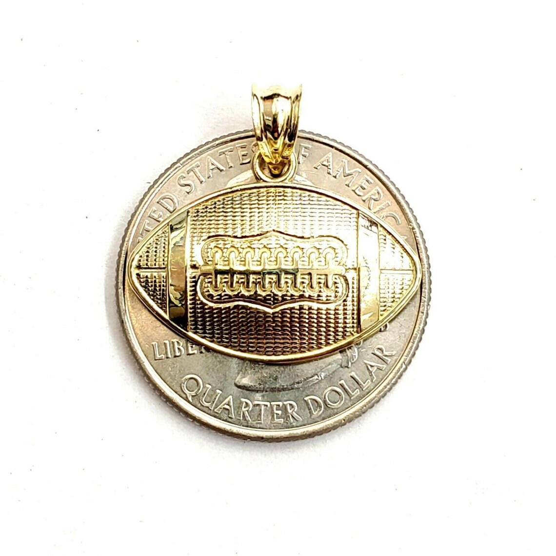 New 10k yellow Gold football Pendant charm sport fine jewelry Etsy