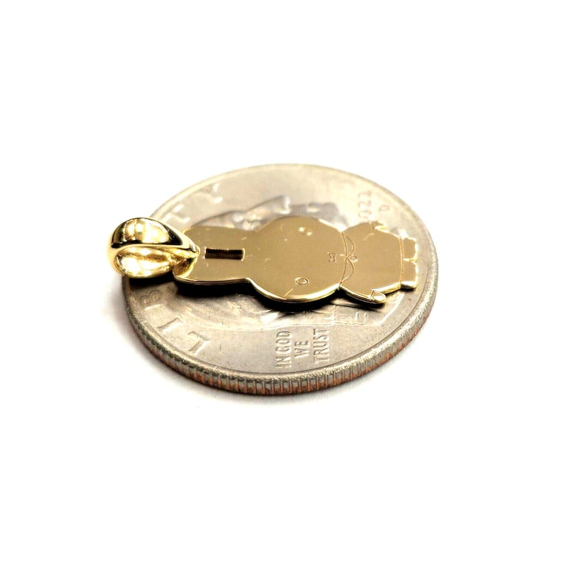 14k yellow Gold Miffy Rabbit Bunny animal Pendant charm Gift fine jewelry 1.1g image 7