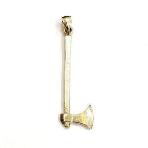 New 14k Yellow Gold 3D AXE Pendant charm tool fine jewelry 2.5g
