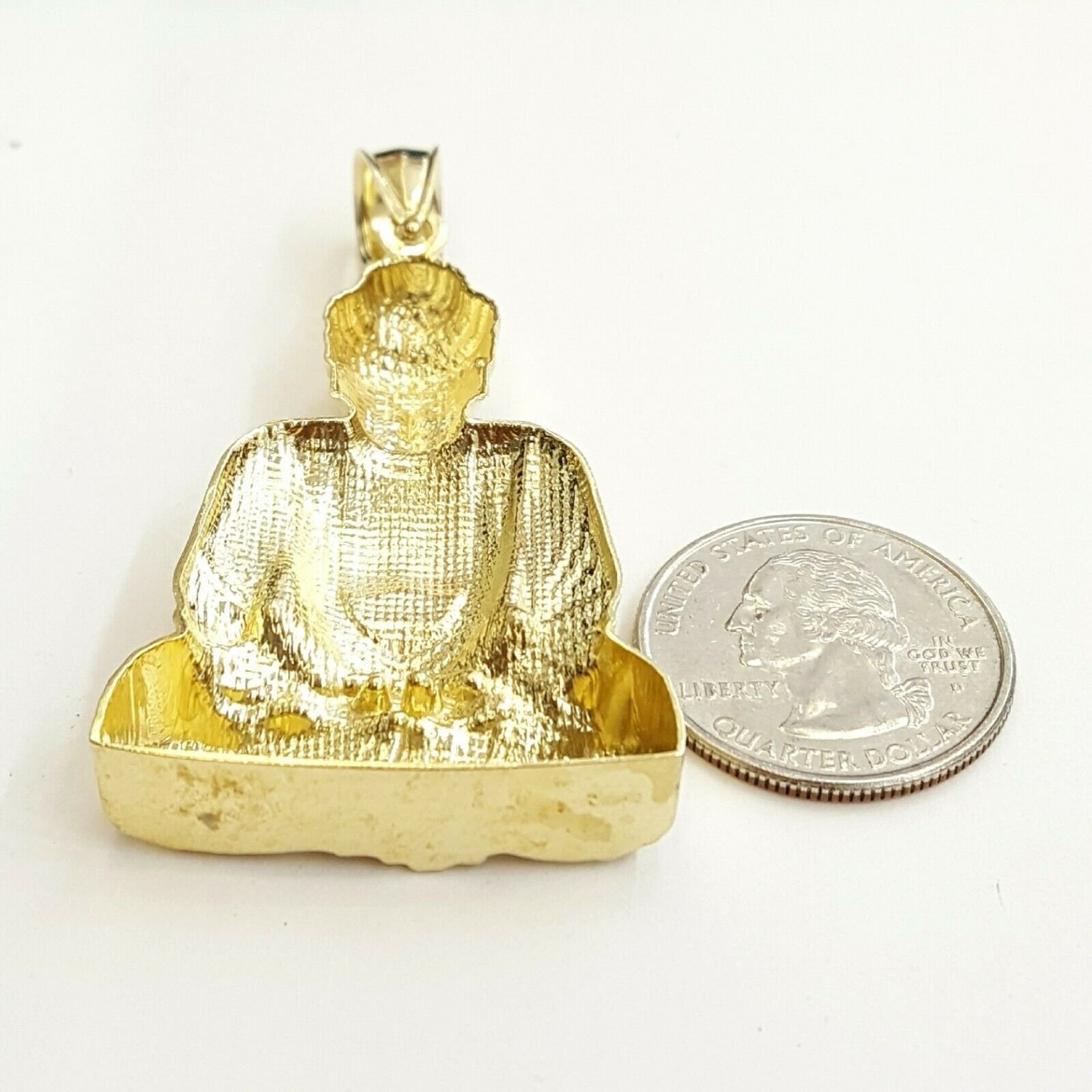10k Yellow Gold Buddha Buda Buddah Pendant Charm Fine Etsy