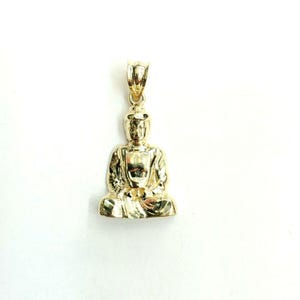 New 10k yellow gold buddha Buda Buddah pendant charm fine religious jewelry 1.9g