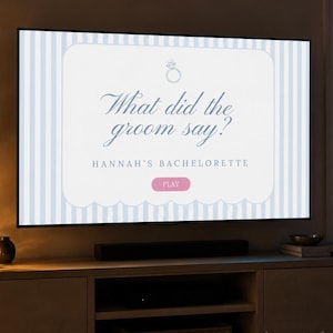 What Did The Groom Say? Bachelorette Game Template | Editable Canva Bridal Game | Wedding Trivia Game Template