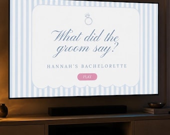 What Did The Groom Say? Bachelorette Game Template | Editable Canva Bridal Game | Wedding Trivia Game Template
