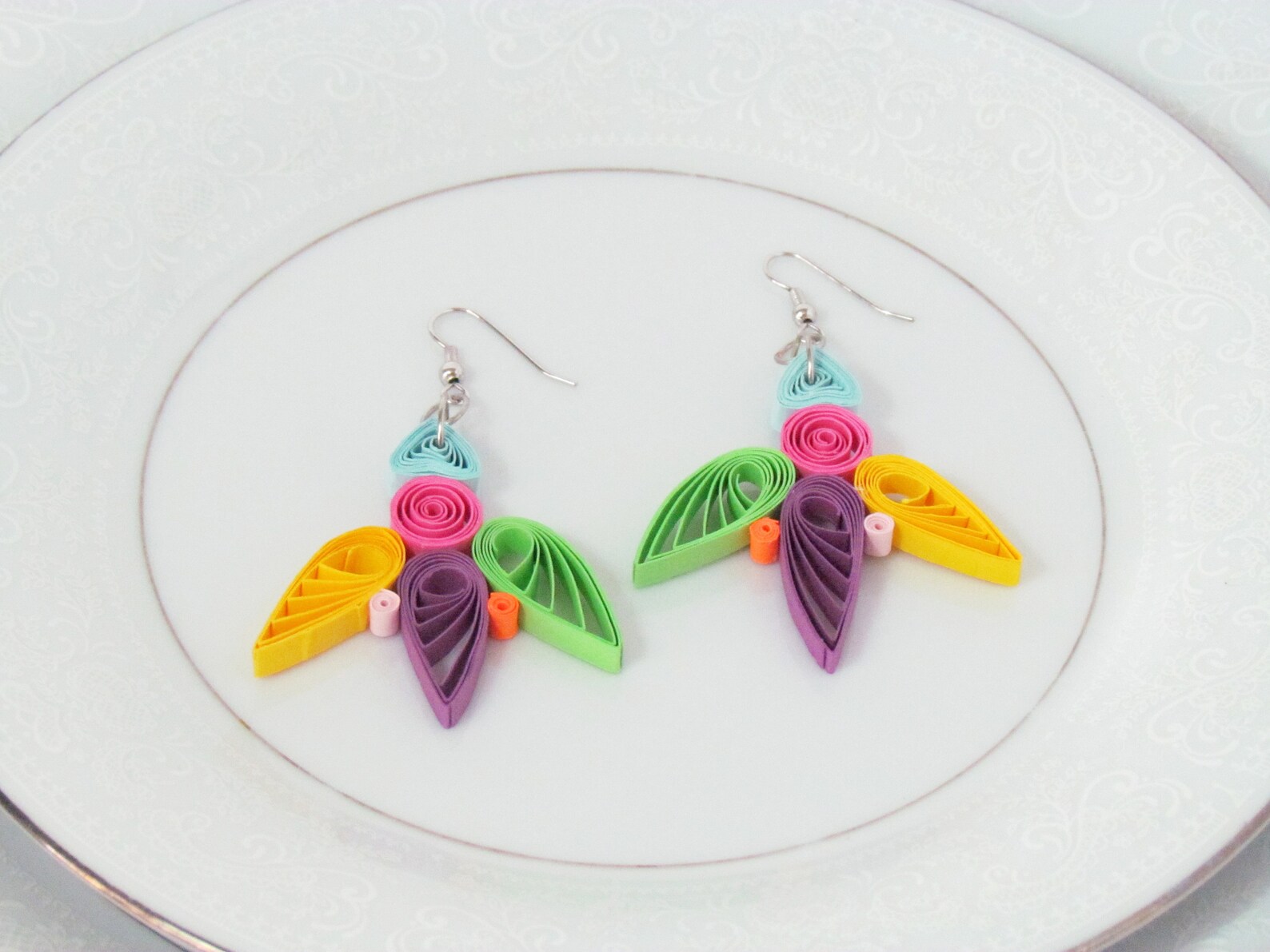 DIY Bird Quilled Earrings Handmade Paper Art Quilling Jewelry Etsy