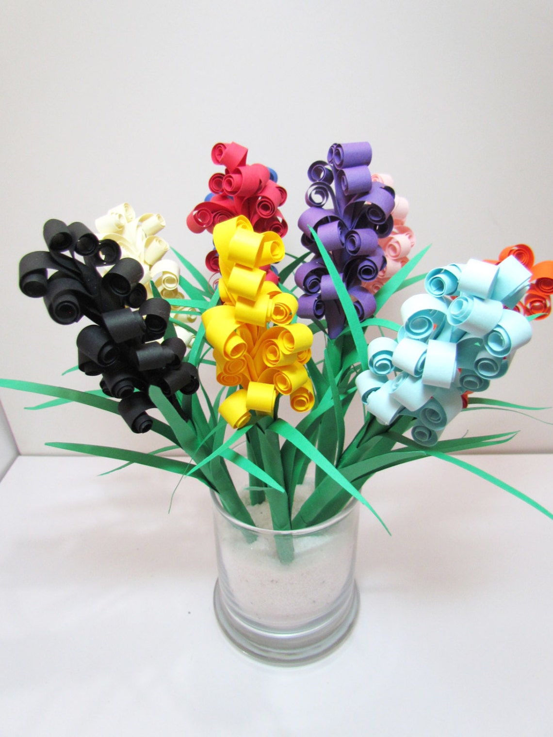 12 Pcs Hyacinth Handmade Paper Quilled Flowerdiy Colorful Etsy