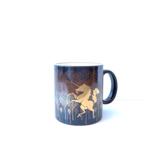Black Mug with Gold Unicorn | Otagiri Made in Japan