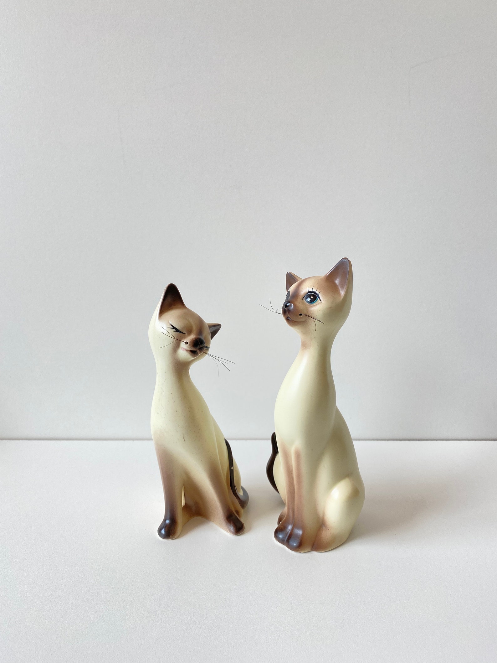 Pair of Vintage Siamese Cats Kitten Figurine Made in Japan Etsy